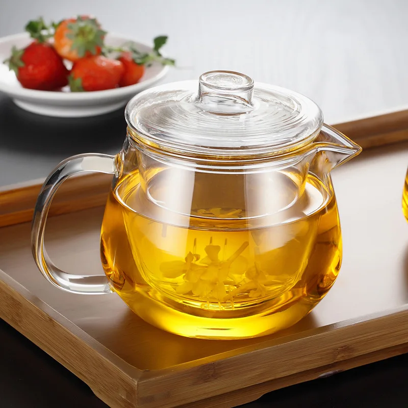 

High-temperature Resistant Glass Teapot Creative Vertical Type Teapot Entirely Handmade Blown Glass Pot 400 Ml