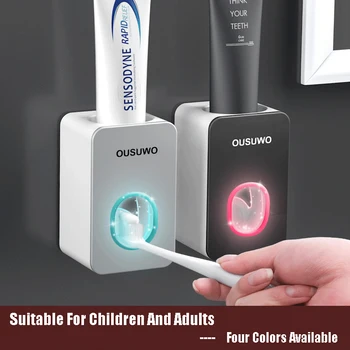 

No Punching Wall Mount Automatic Toothpaste Dispenser Bathroom Accessories Set Toothpaste Squeezer Dispenser Convenient Tool