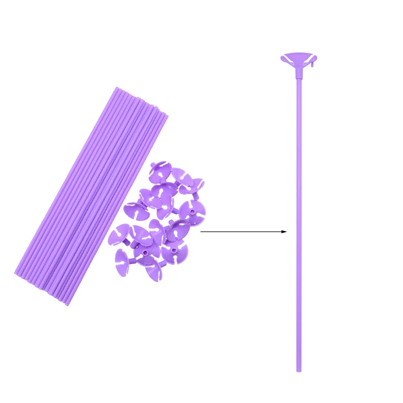 10-50pcs 30cm Latex Balloon Stick Multicolor Plastic Balloon Holder Cups for Wedding Birthday Decoration Accessories