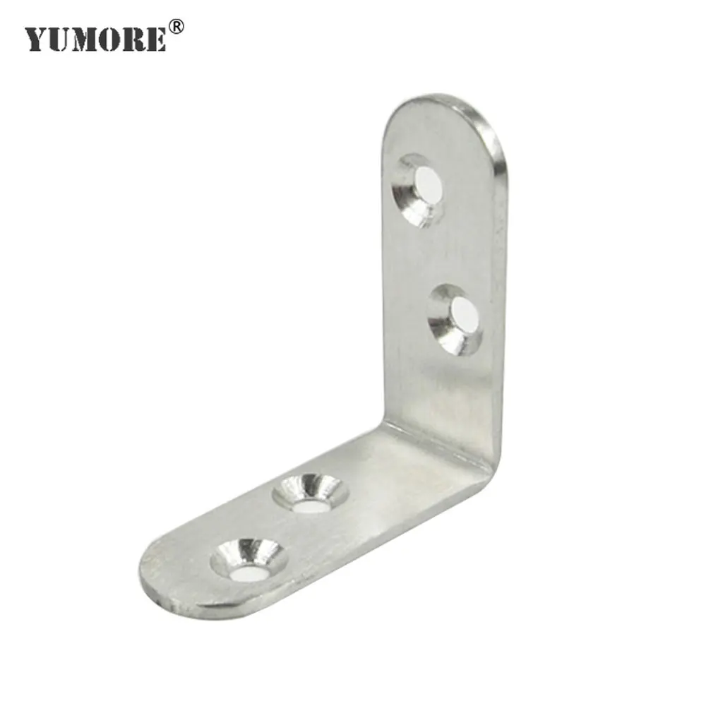 

YUMORE 10PCS Stainless Steel Angle Corner Brackets Fasteners Protector Five Size Corner Stand Supporting Furniture Hardware