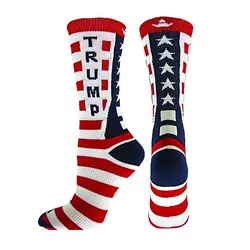 Разноцветные хлопковые Повседневные носки для велоспорта, полиэстер, один размер, принт Дональд Трамп, президент Америки, отличные