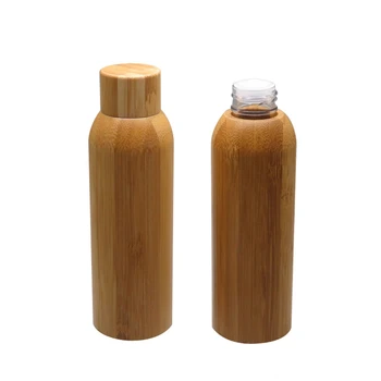 

Carving logo Empty Bamboo body lotion bottle cosmetic perfume bottles 120ml bamboo face cream packaging bottles for body cream