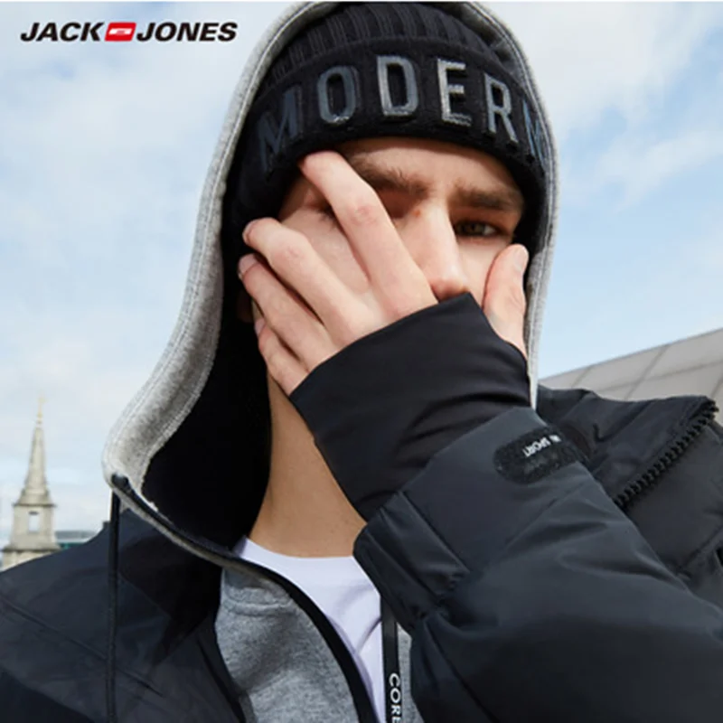 JackJones Мужская зимняя длинная куртка-пуховик с капюшоном, парка, пальто, модная верхняя одежда для мужчин, 218312516