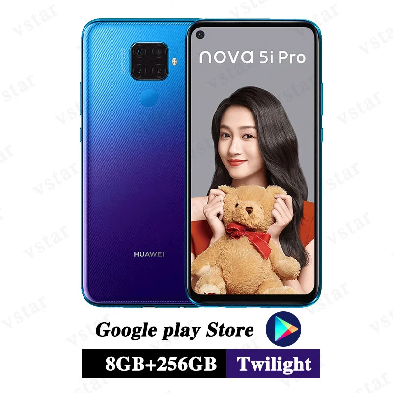 Мобильный телефон huawei Nova 5i Pro 6,26 ''8 GB 128GB Kirin 810, четыре ядра, разблокировка отпечатков пальцев, 48MP, четырехъядерный процессор GPU Turbo - Цвет: 8G 256G twilight