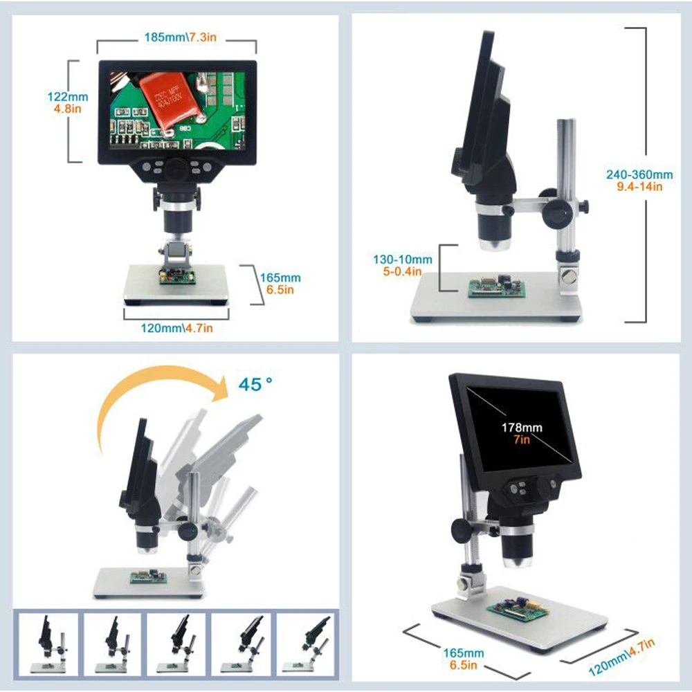 KKMOON G1200 Электронные Микроскопы 12MP 1-1200X микроскоп цифровой микроскоп для пайки непрерывного усиления Лупа