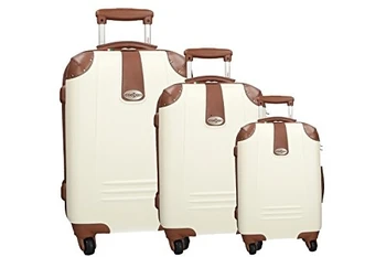 

CLACSON Set valigie trolley 3 pezzi rigido panna 4 ruote cabina ABS VS314