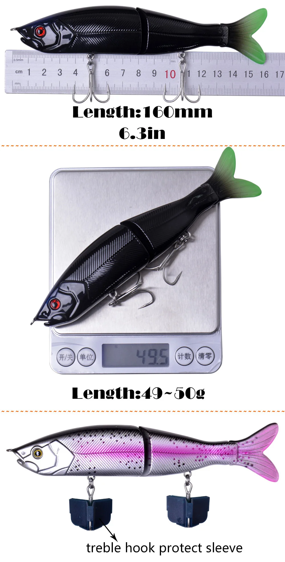 slow sinking swimbait jointed bait jerk bait  160mm 50g  S-waver ABS plastic artificial CF lure Segment