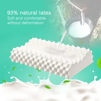 

Rownfur Sleep Natural Latex Pillow in Bedding Remedial Neck Protect Cervical Health Care Travel Thailand Memory Foam Pillow