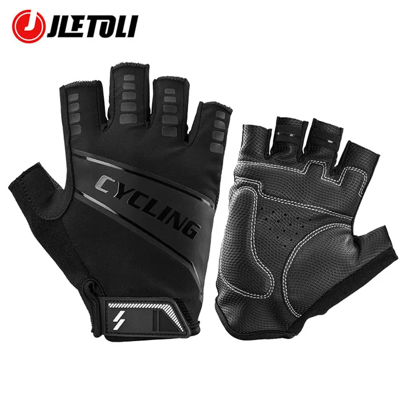 JLETOLI Half Finger Mountain Bike Gloves Cycling Gloves Summer Shockproof Breathable Road Bicycle Gloves Men Women Sport Gloves