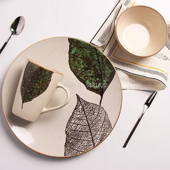 

Western European Japanese-style hand-painted ceramic tableware Fashionable household dishes and dishes Salad bowl Mug