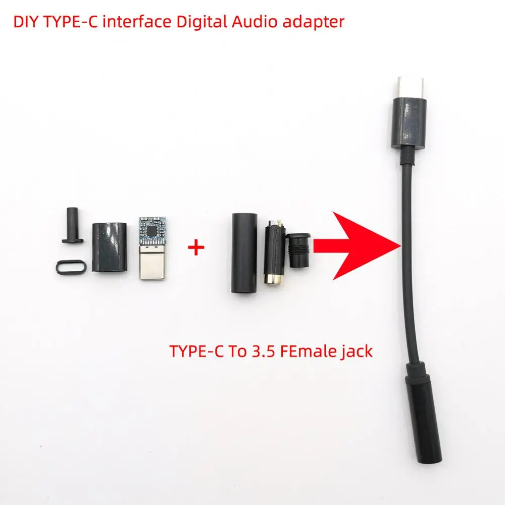 2 шт./лот проводное соединение разъема типа type c цифрового сигнала аудио модуль Plug