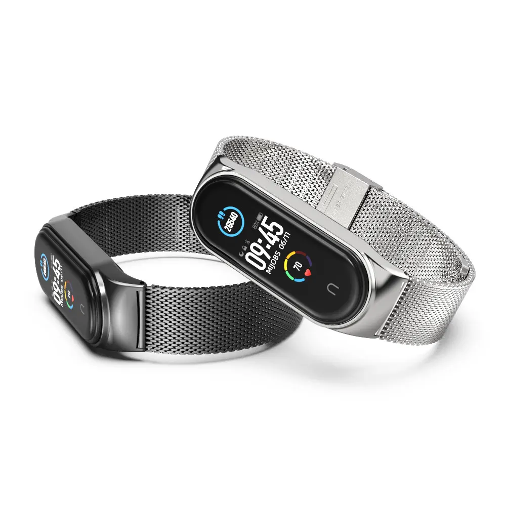 Xiaomi Mi Smart Band 6 / Mi Band 5 / Amazfit Band 5 Milanese Magnet Strap  (Silver)