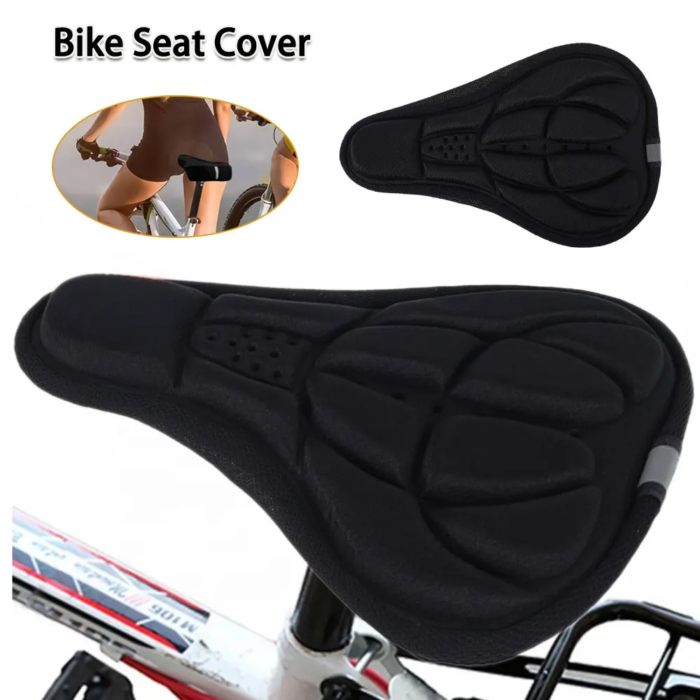 3D Cycling Bike Seat Cover Cushion Bicycle Silicone Sponge Saddle Seat