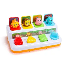 Jouet animal interactif Pop Up de couleur aléatoire pour bébés, apprentissage Musical pour enfants, jouets d'activité sensorielle Pop up pour nourrissons, cadeaux pour enfants 