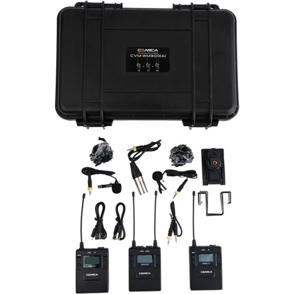 COMICA CVM-WM300A UHF 96 каналов металлические беспроводные ПЕТЛИЧНЫЕ подвесной микрофон с двумя передатчиками и один приемник ручной