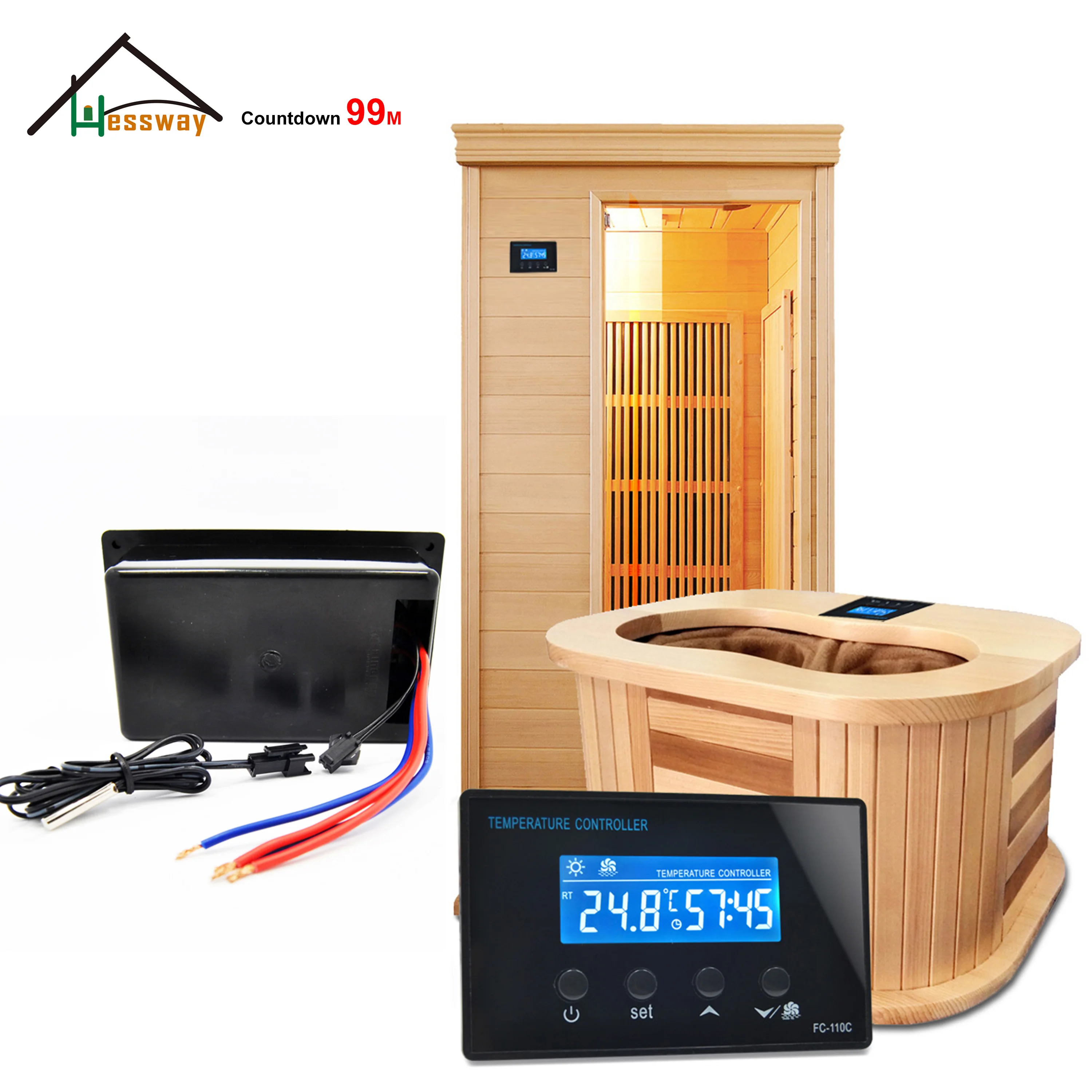 Digital LCD Mini Sauna Room Temperature Controller with Foot Spa 3