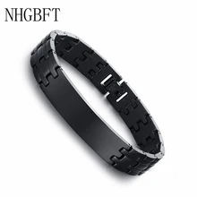 NHGBFT ручной цепи мужской браслет из нержавеющей стали, браслет поверхности для волочения проволоки изгиба пластины браслет