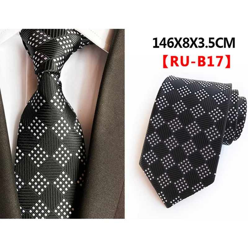 8cm Formal Tie Striped Solid Jacquard Necktie checkered For Men Business Wedding Ties neck ties