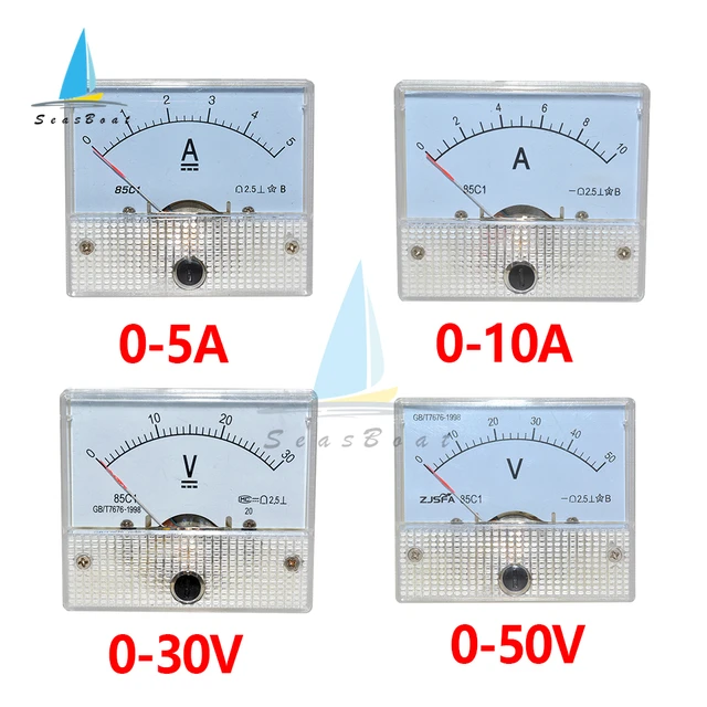 1PC DC 0-100uA Analog Ammeter Panel AMP Current Meter SO45 Cutout 45mm - Foto 2