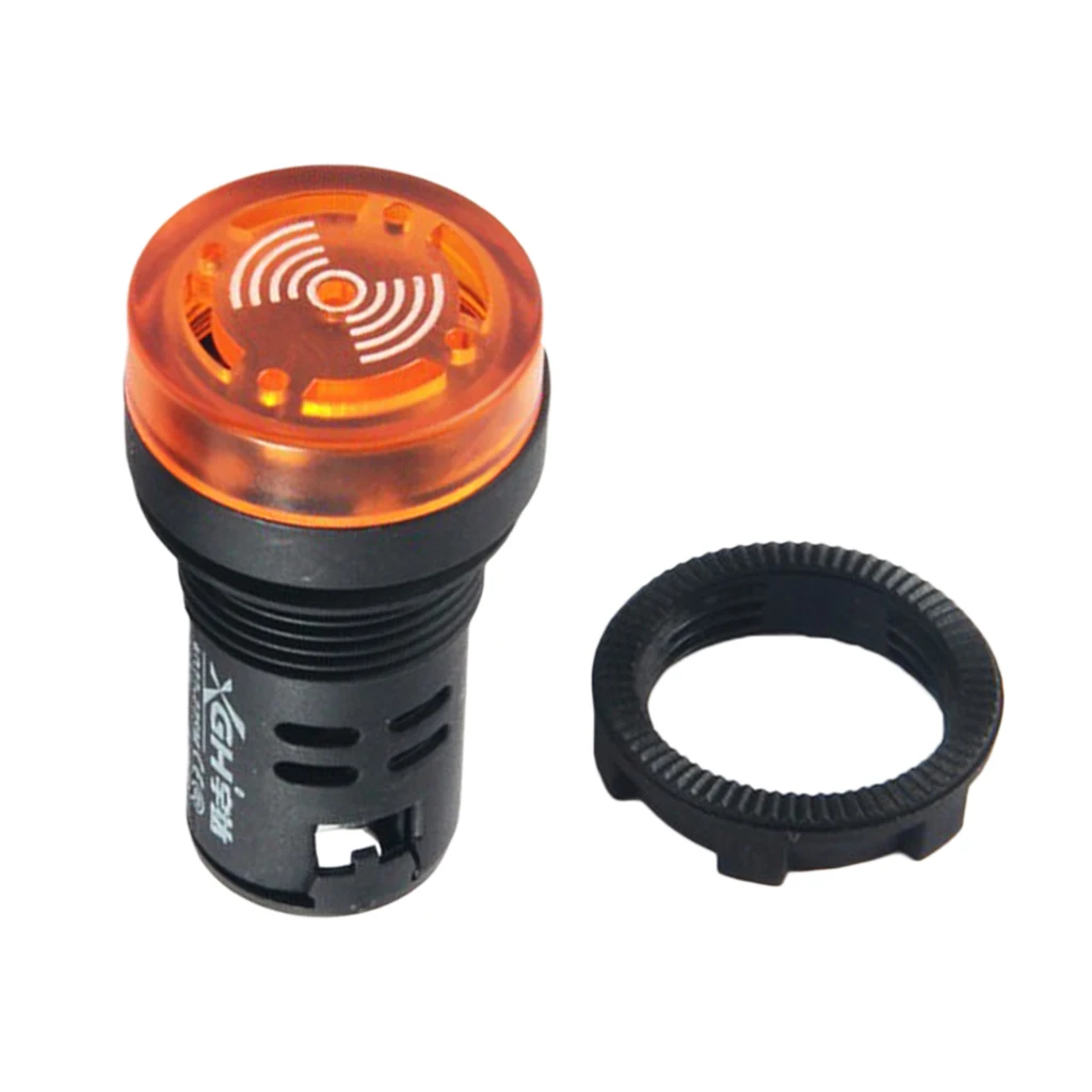1PC AD16-22SM 220V 22mm Flash Signal Light Red LED Active Buzzer Beep Alarm Indicator Yellow Panel Mount Universal