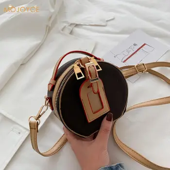 

Vintage Round Crossbody Bag Women PU Leather Shoulder Messenger Bags Ladies Small Handbags Fanny Waist Pouch Mini Totes Purse