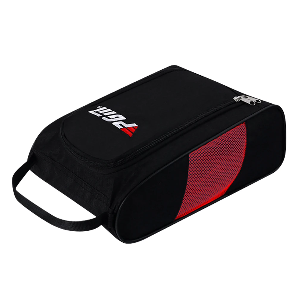 Smooth Lines Storage Bag Wear Resistant Solid Nylon Breathable Soft Thicken Golf Shoes Outdoor Sports Carrying Organizer - Color: Red