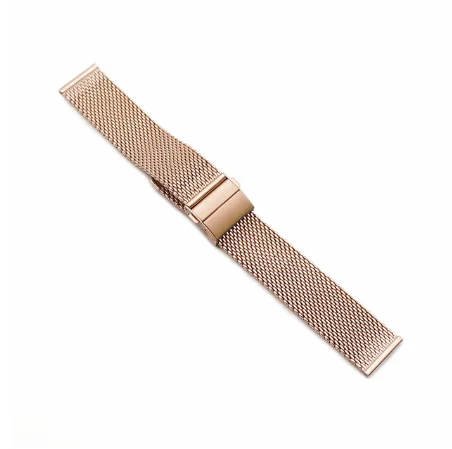 Rose gold Изогнутый ремешок для наручных часов унисекс из нержавеющей стали, металлический ремешок для наручных часов, двойной раскладной браслет с застежкой, 4 цвета, для серии 4 - Цвет ремешка: Rose gold
