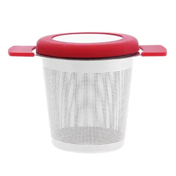 

Stainless Steel Reusable Tea Infuser Basket With Dual Handles Fine Mesh Tea Strainer Lid Tea and Coffee Filters