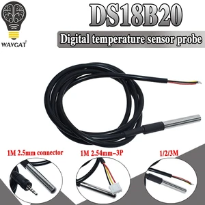 Датчик температуры с корпусом из нержавеющей стали DS1820, водонепроницаемый датчик температуры 18B20 для Arduino, 1 шт.