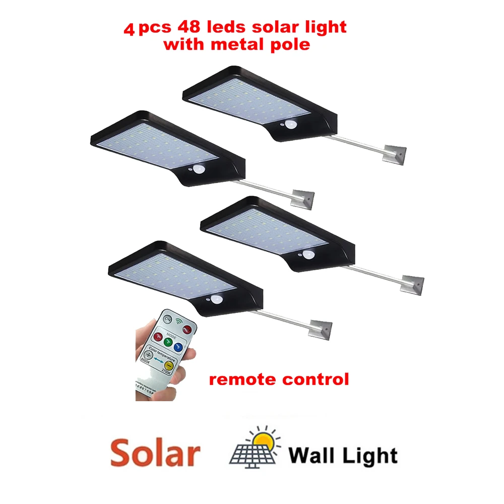 

2/4pcs Waterproof 48 LEDs Solar Light Motion Sensor Wall Lamp Outdoor garden lampada solar garden lamp Security Solar LED Lighti