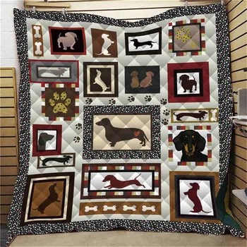 

3D Puppy Image Printing Digital Quilt 2019 Lattice Cute Popular Comforter Comfortable Lively Summer Quilt For Beds