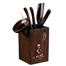 

Kung Fu Tea Set Accessories Ebony Solid Wood Tea Ceremony Six Gentlemen Set Daquan 6 Gentlemen Making Tea Tools Tea Clip Needle