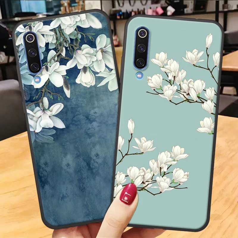 

Soft Silicone Phone Case For Xiaomi Mi A2 8 Lite Mi A3 case 3D Flower Pattern Cartoon Back Cover xiaomi mi a3 a2 lite case