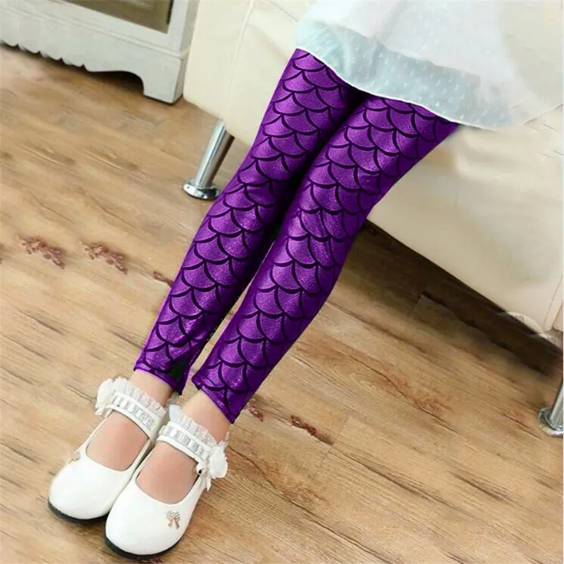Spring Autumn Girls Leggings Mermaid 
