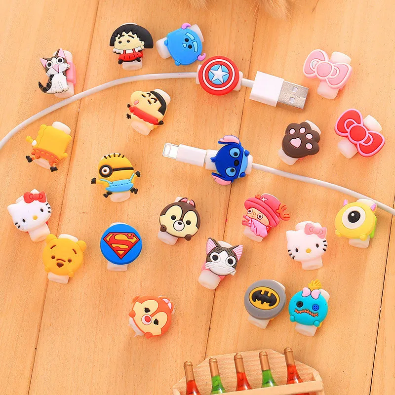 universal phone honder Cute Cartoon Charger Cable Protector De Cabo USB Cable Winder Cover Case For IPhone 6s 7 7 8 plus