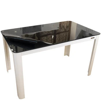 

1mm Waterproof and Oil Resistant Plastic PVC Tablecloth Fusible Glass Tablecloth Fashion PVC Tablecloth Black Anti-skid Table