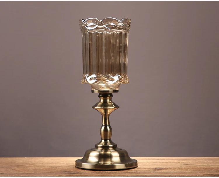 Бронзовая основа коричневый с кристаллами прозрачная стеклянная ваза модель дома гербарий украшение гостиной стол креативное Искусство Цветок композиция