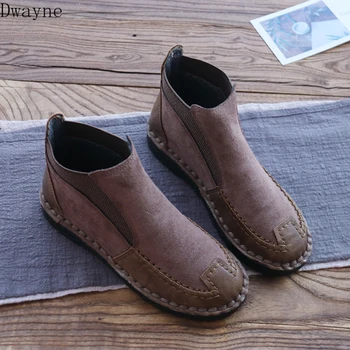 

Soft bottom women's boots 2019 autumn new Mori literary retro short boots hand-made comfort Japanese plus velvet ankle boots