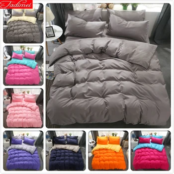 

Grey Solid Pure Color 3/4 pcs Bedding Set Hotel Bed Linen Soft Cotton Bedspreads Single Twin Queen King Size Duvet Cover 150x210