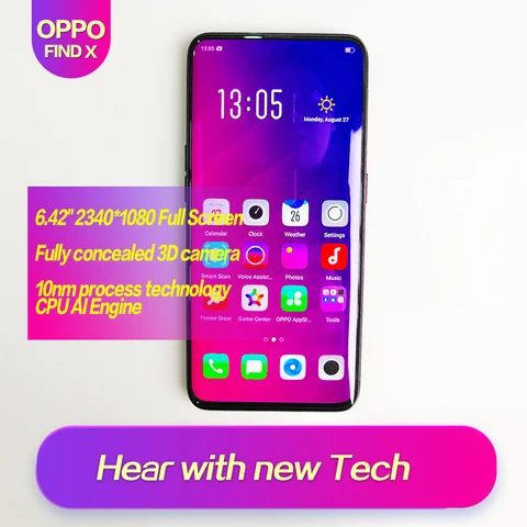 OPPO Find Global ROM Full Screen 6 42inch Smart phone 3cameras 2340 1080 Octa Core Qualcomm SDM845 3730mAh 2340 1080 Face