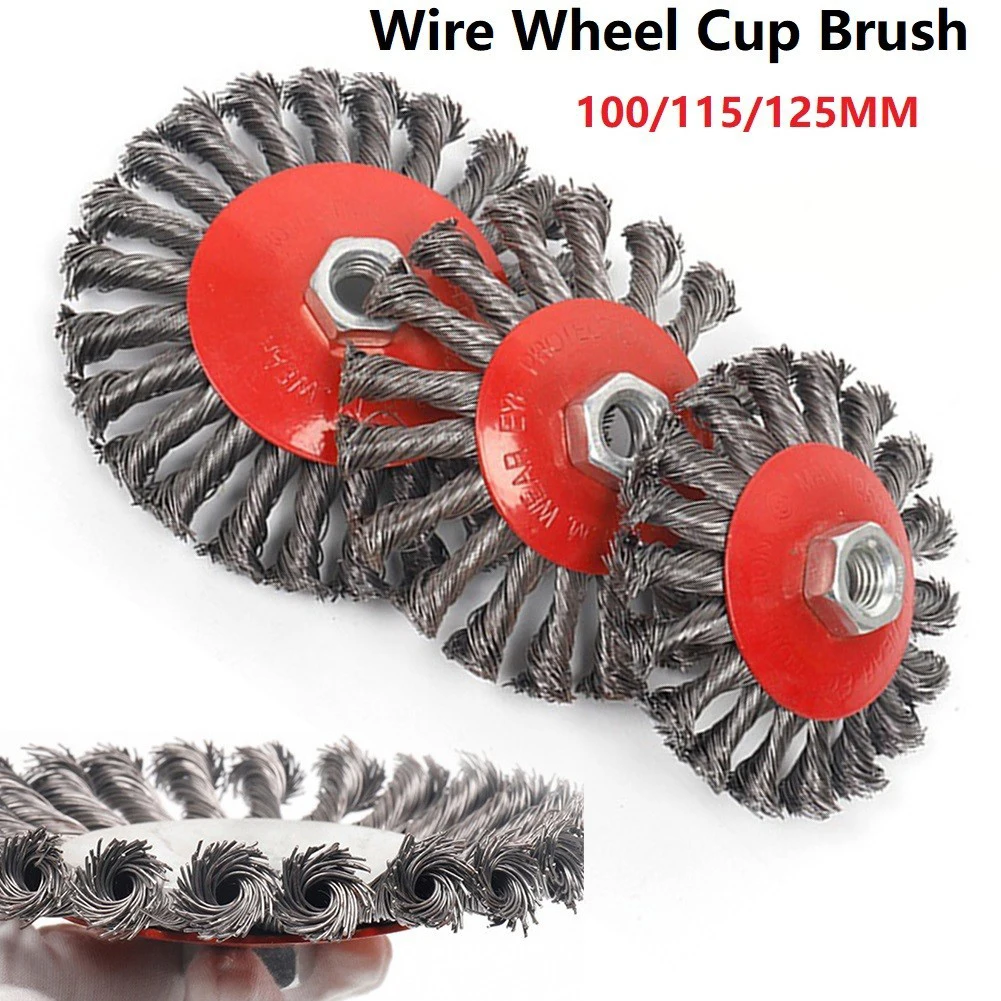 100/115/125mm Wire Brush Twist Knot Wire Wheel Brush Rotary Disc For M14  Angle Grinder Rust Burr Paint Removal Polishing Grinde - AliExpress