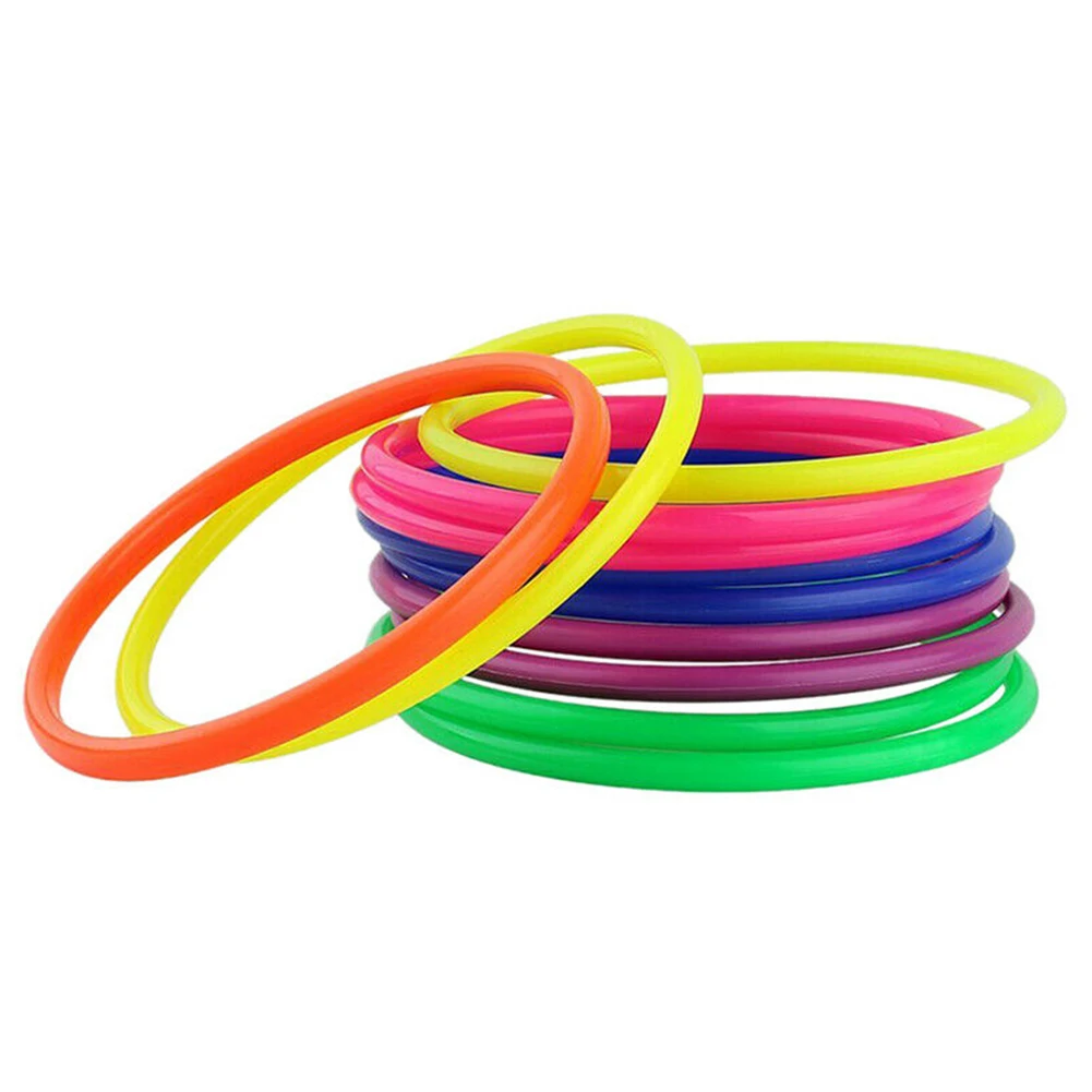 10pcs Sports Outdoor Toy Children Games Garden Speed Kids Plastic Hoop Toss Ring Pool Colorful Quoits Agility Practice Fun