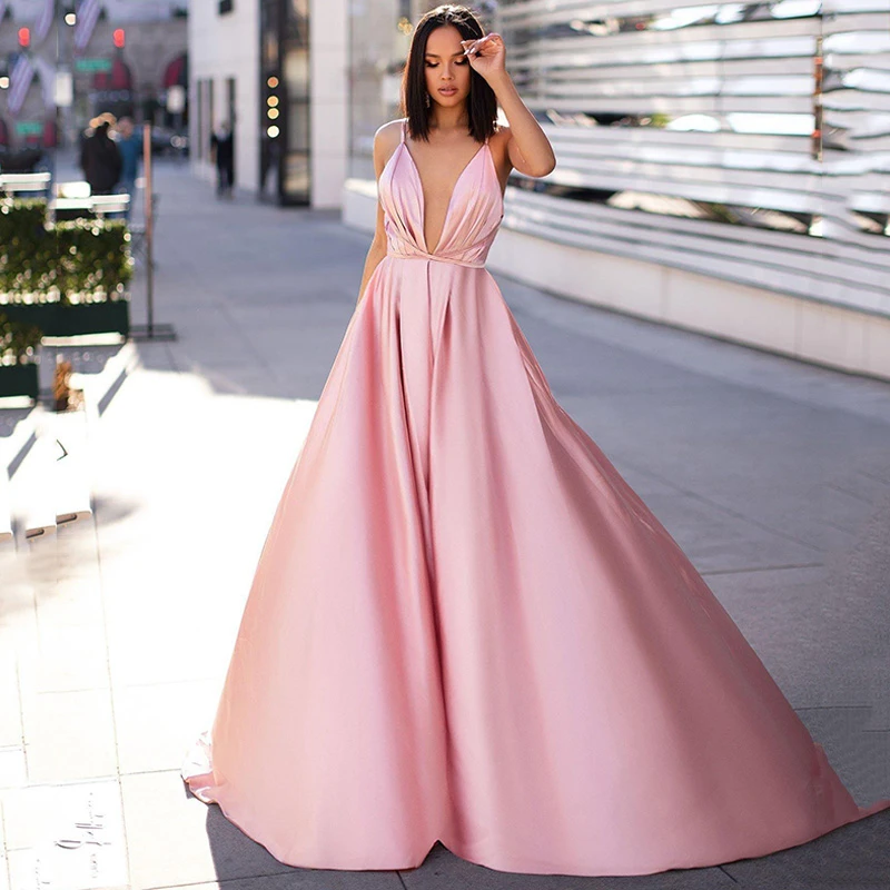 Plain pink prom dress Clearance