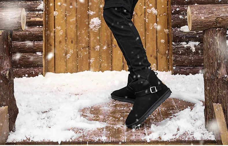 Зимние мужские теплые ботинки; Теплая мужская повседневная обувь с Плюшевым Мехом; теплые модные Молодежные Зимние ботильоны для мужчин; удобная обувь; KLYWOO
