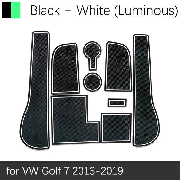 White Luminous Противоскользящие резиновые чашки подушки Салонные подложки для VW Golf 7 MK7 Volkswagen 2013~ аксессуары наклейки для автомобиля - Название цвета: White Luminous