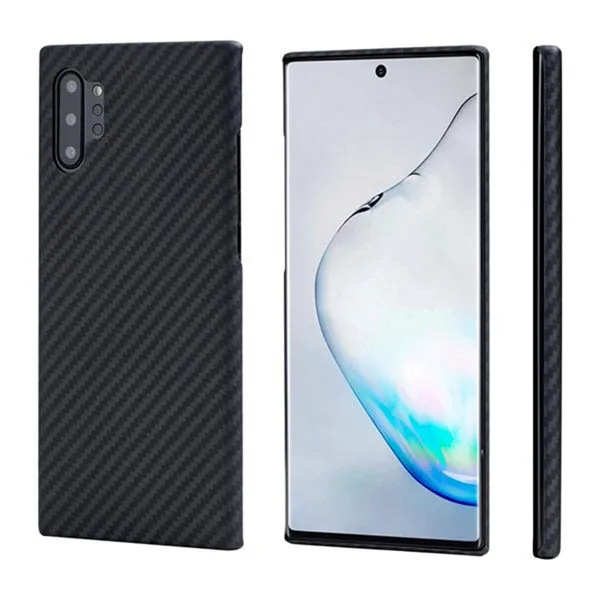Matta Black Роскошный Note 10+ чехол для samsung Note 10 Plus чехол из углеродного волокна задняя крышка тонкий чехол для samsung Galaxy Note 10 Plus Funda - Цвет: Matta Black