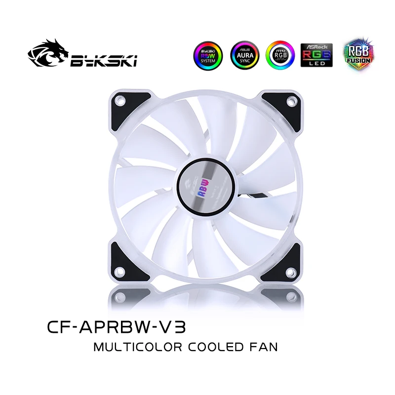 

Bykski CF-APRBW-V3 Water Cooling Radiator Fan Computer PC Case A-RGB fan 120mm LED Light Heatsink Cooler Support Adjust Speed