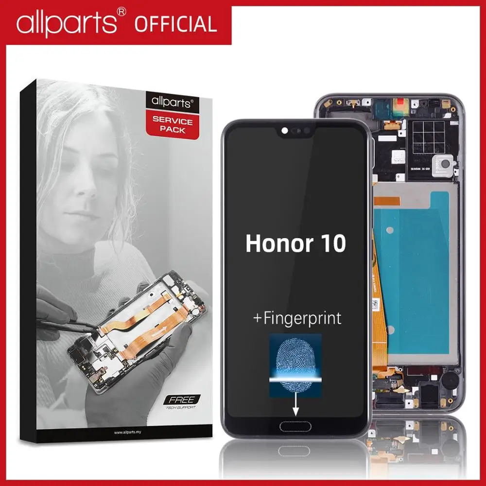 5 8 ''Оригинальный ЖК-дисплей для huawei Honor 10 сенсорный экран рамка с отпечатком