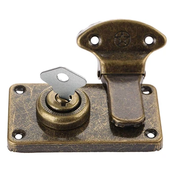 

Vintage Furniture Hardware Antique Box Latches Decorative Hasp Jewelry Wooden Box Suitcase Hasp Latch Toggle With Key and Screw