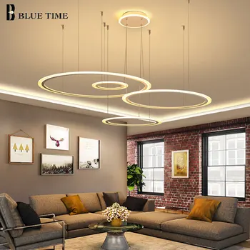 

4 Rings 100CM Acrylic Chandelier For Living room Dinning room Modern LED Chandelier Lighting Lustre Luminaries Cable Adjustable